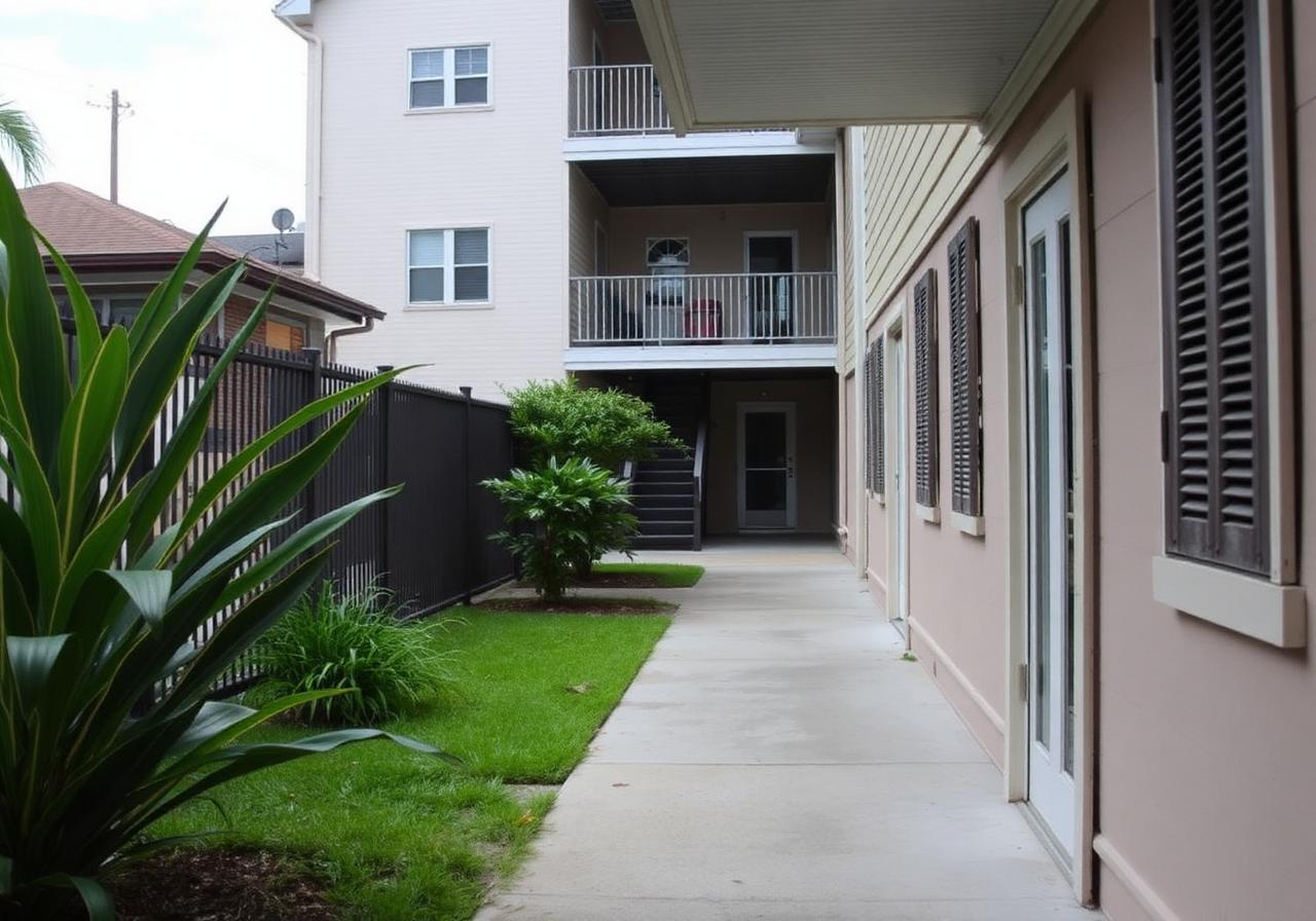 Clean multi-family breezeway and walkway
