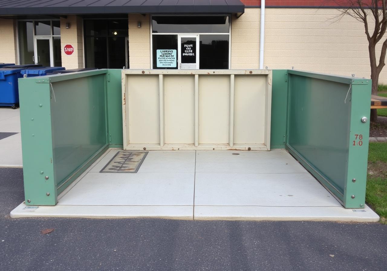 Clean dumpster enclosure at a commercial property