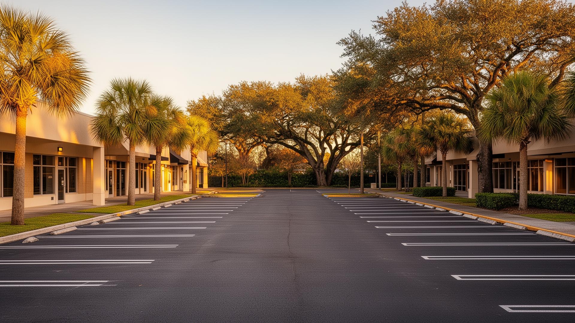 Clean commercial parking lot in New Orleans